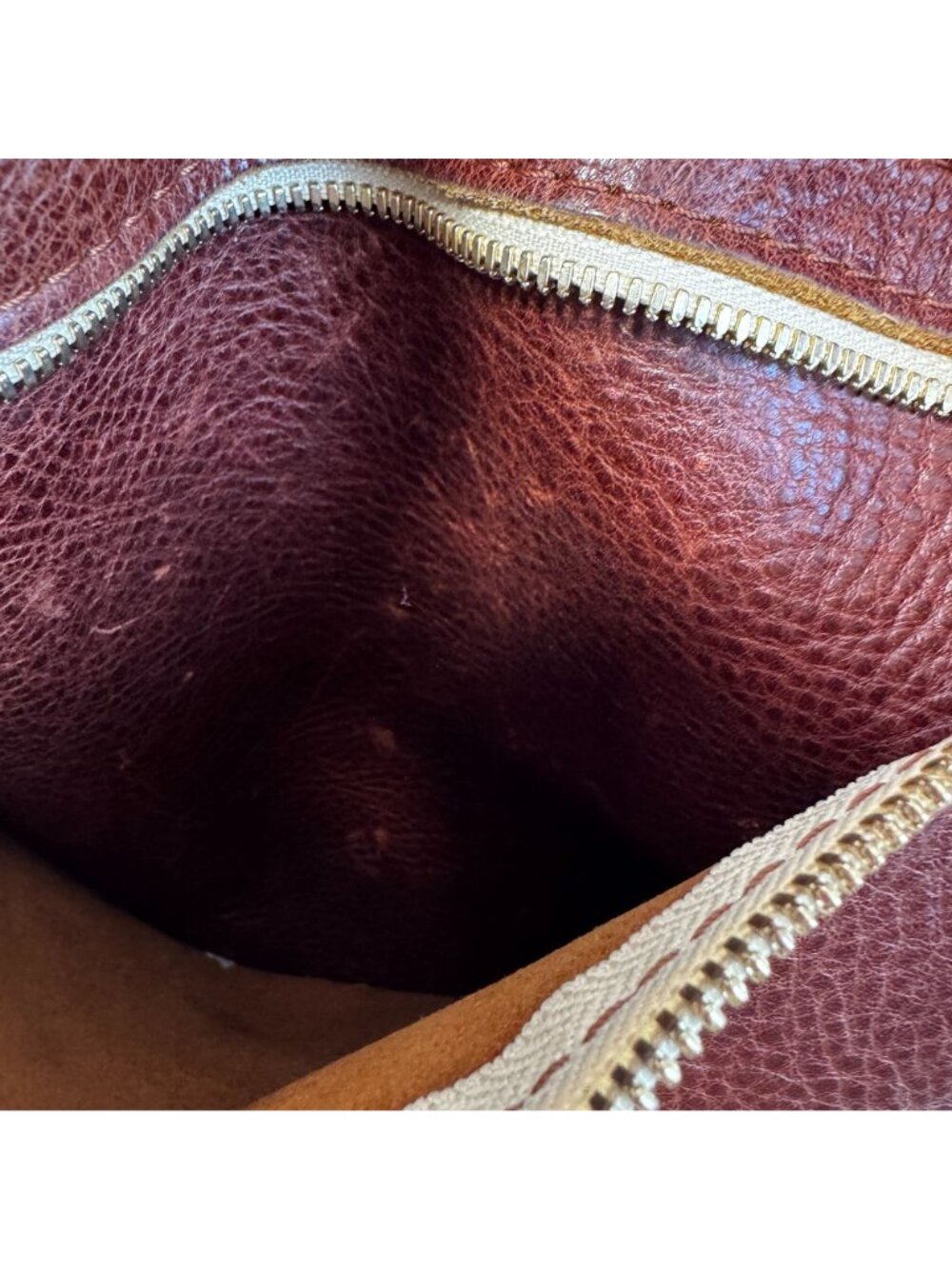 Portland Leather Goods Classic Nutmeg Leather Backpack With Gold Zippers - Picture 8 of 11